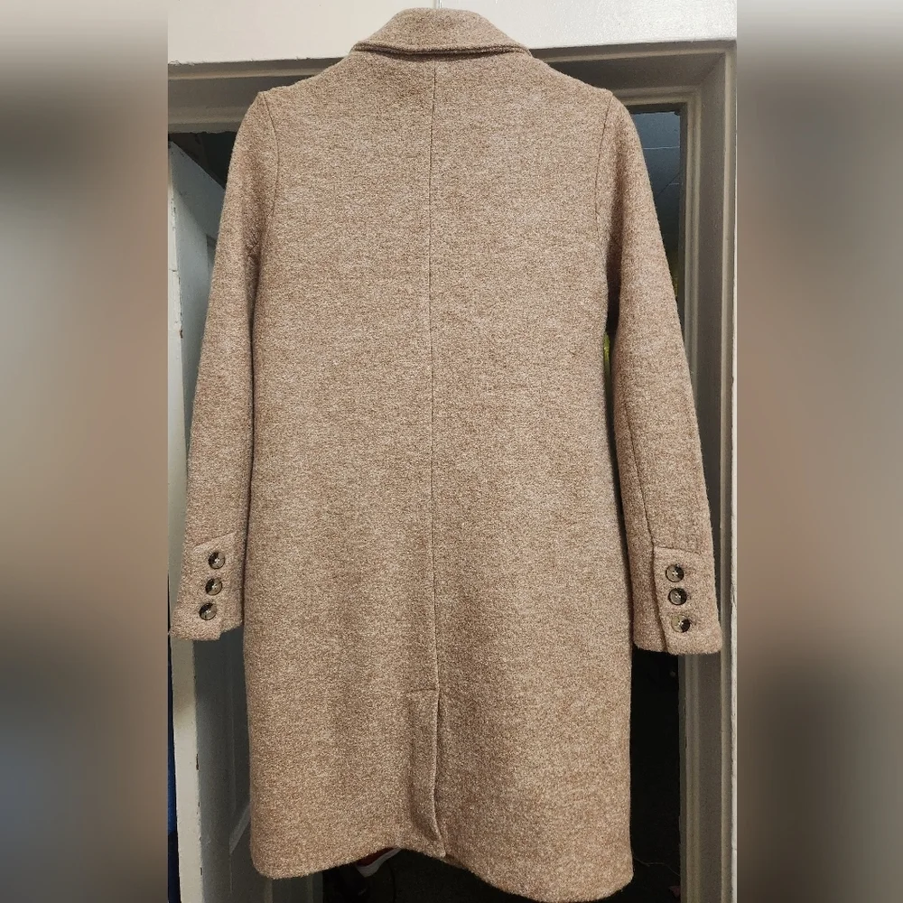Rachel Zoe Beige Wool Blend Tan Long Coat SZ XS EUC - Picture 5 of 14